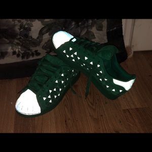 Green suede Adidas